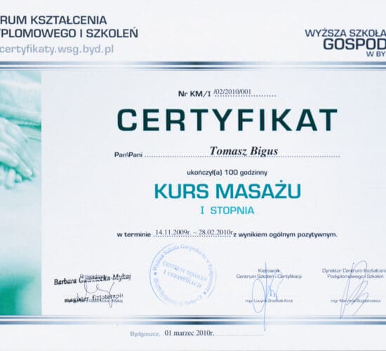Dyplom ukończenia studiów